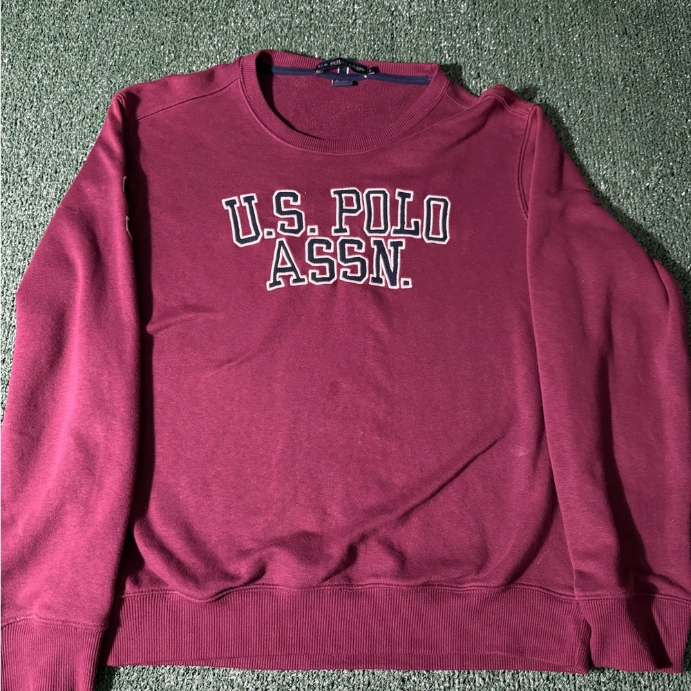 U.S. Polo Assn. Men's Maroon Crewneck Sweater